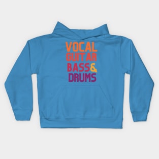 VOCAL GUITAR BASS & DRUM Kids Hoodie